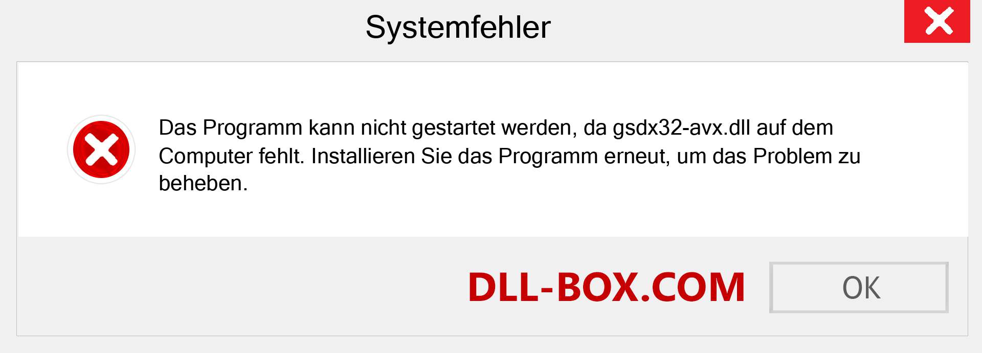 gsdx32-avx.dll-Datei fehlt?. Download für Windows 7, 8, 10 - Fix gsdx32-avx dll Missing Error unter Windows, Fotos, Bildern