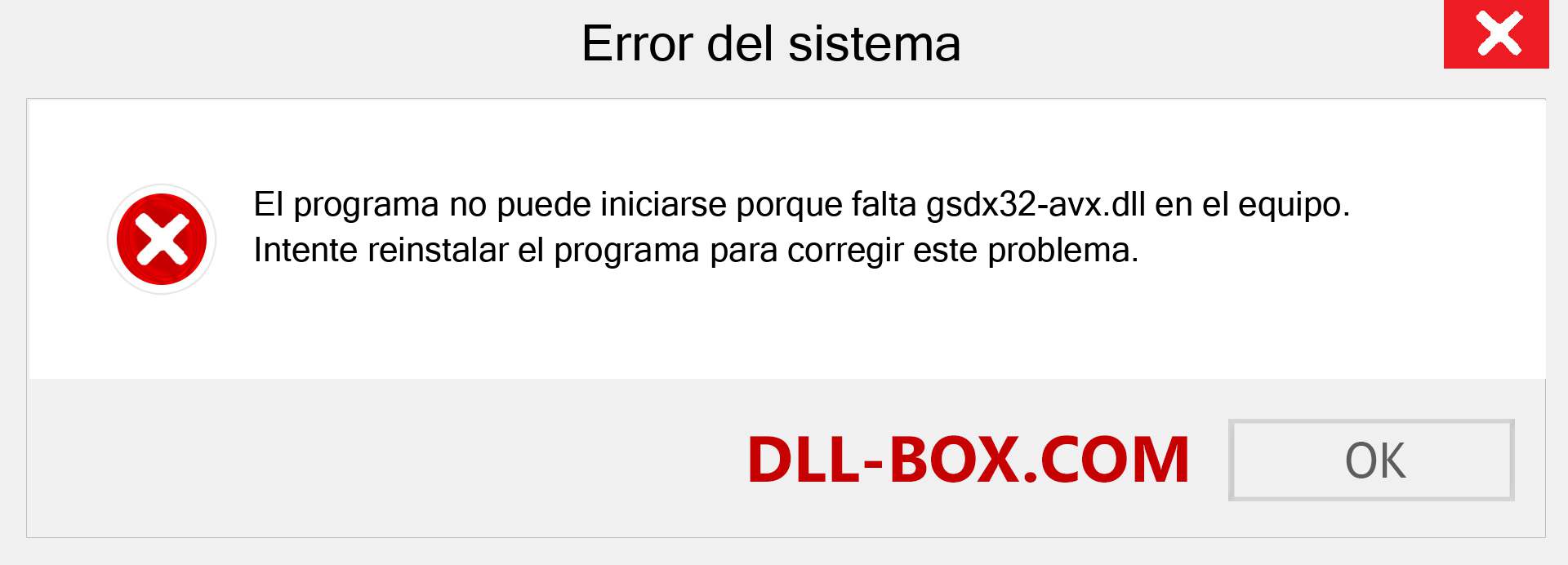 ¿Falta el archivo gsdx32-avx.dll ?. Descargar para Windows 7, 8, 10 - Corregir gsdx32-avx dll Missing Error en Windows, fotos, imágenes