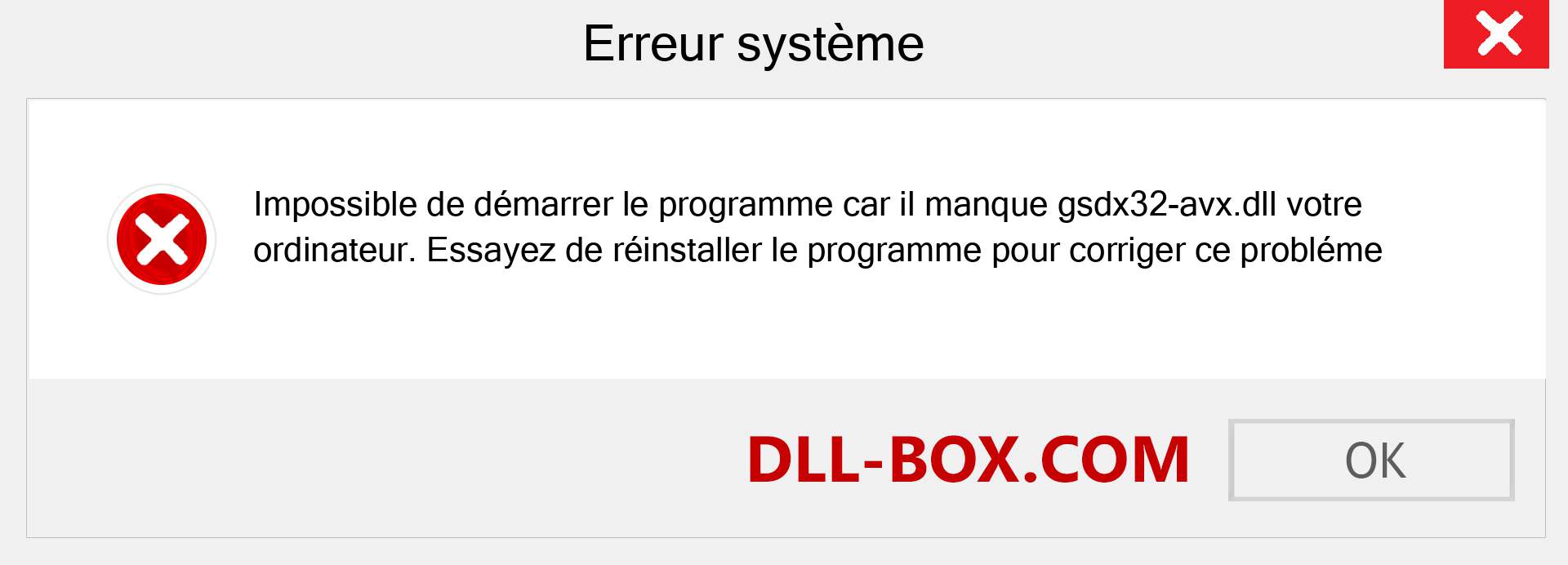 Le fichier gsdx32-avx.dll est manquant ?. Télécharger pour Windows 7, 8, 10 - Correction de l'erreur manquante gsdx32-avx dll sur Windows, photos, images